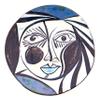 Ceramic Wall Plate with Cubist Design, Picassian Style, Modern Art, Handmade and Handpainted. Exclusive Collection, Limited Production. 9,45" x 9,45" x 1,97" view 1