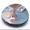 Ceramic Wall Plate with Cubist Design, Picassian Style, Modern Art, Handmade and Handpainted. Exclusive Collection, Limited Production. 10,63" x 9,45" x 1,38" view 2