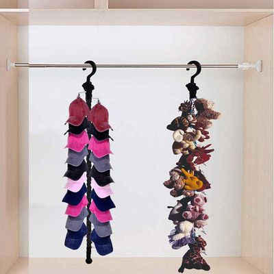 2 pack, Multi-Purpose Magic Hangers Space Saving Clothes Hangers Organizer Smart Closet Space Saver with 40 Sturdy stainless steel Clips for Your Toys, Hats, Cap, Scarves, Gloves, Towel, Jewelry, etc.