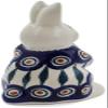 Polmedia Polish Pottery Bunny Figurine - Peacock Leaves Pattern Handmade in Boleslawiec Poland + Certificate of Authenticity view 4