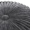 SIMPLIHOME Renee Round Pouf - 20 inch Wide Upholstered Velvet Ottoman in Slate Grey, Boho Footstool or Extra Seating for Living Room or Bedroom with Button-Tufted Pleated Design, Assembled view 4