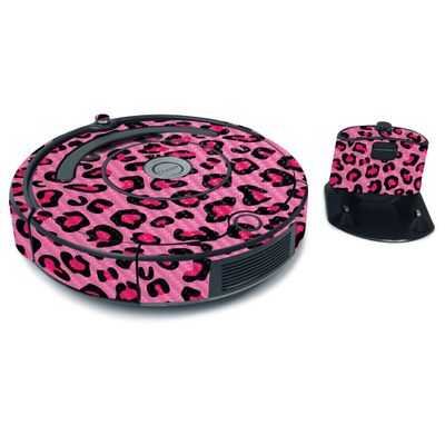 MightySkins Carbon Fiber Skin for iRobot Roomba 675 Max Coverage - Pink Leopard | Protective, Durable Textured Carbon Fiber Finish | Easy to Apply, Remove, and Change Styles | Made in The USA