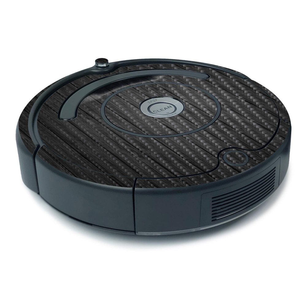 MightySkins Carbon Fiber Skin for iRobot Roomba 675 Minimal Coverage - Black Wood | Protective, Durable Textured Carbon Fiber Finish | Easy to Apply, Remove, and Change Styles | Made in The USA