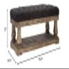 HNU Rustic Rectangle 60 Inch Linen Polyester Button Tufted Ottoman, Elegant Dark Grey Accent Cocktail Coffee Table with Planked Lower Shelf, Pinewood Frame Easy Assemble Furniture for Living Room view 2