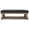 HNU Rustic Rectangle 60 Inch Linen Polyester Button Tufted Ottoman, Elegant Dark Grey Accent Cocktail Coffee Table with Planked Lower Shelf, Pinewood Frame Easy Assemble Furniture for Living Room view 4