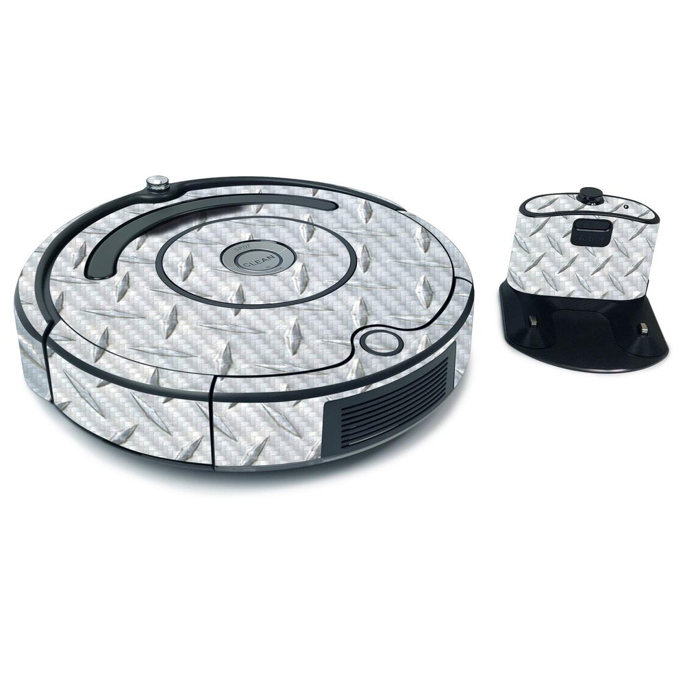 MightySkins Carbon Fiber Skin for iRobot Roomba 675 Max Coverage - Diamond Plate | Protective, Durable Textured Carbon Fiber Finish | Easy to Apply, Remove, and Change Styles | Made in The USA