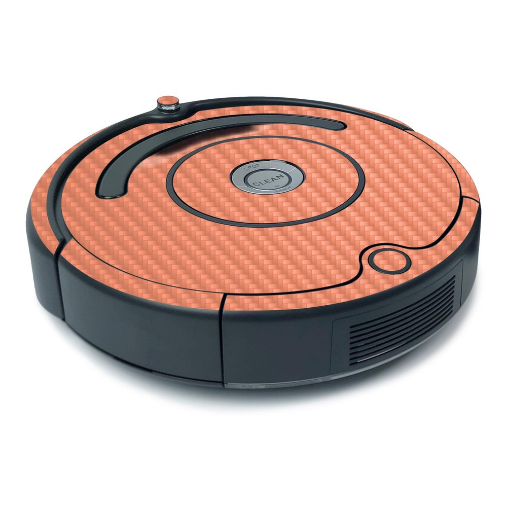 MightySkins Carbon Fiber Skin for iRobot Roomba 675 Minimal Coverage - Solid Peach | Protective, Durable Textured Carbon Fiber Finish | Easy to Apply, Remove, and Change Styles | Made in The USA