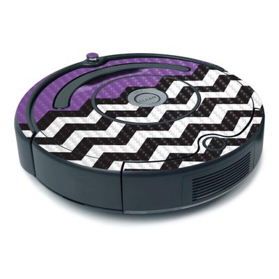MightySkins Carbon Fiber Skin for iRobot Roomba 675 Minimal Coverage - Purple Chevron | Protective, Durable Textured Carbon Fiber Finish | Easy to Apply, Remove, and Change Styles | Made in The USA