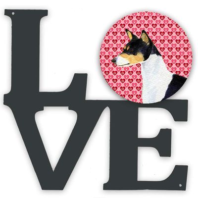 Caroline's Treasures SS4514WALV Basenji Hearts Love and Valentine's Day Portrait Metal Wall Artwork Love Indoor Outdoor Art Decor Patio, Bathroom, Kitchen Colorful Aluminum and Black Steel Sculpture
