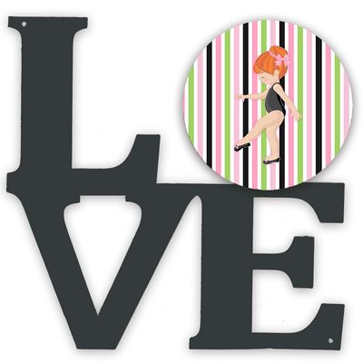 Caroline's Treasures BB5161WALV Ballerina Red Head Point Metal Wall Artwork Love Indoor Outdoor Art Decor Patio, Bathroom, Kitchen Colorful Aluminum and Black Steel Sculpture