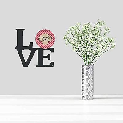 Caroline's Treasures BB5328WALV Buff Poodle Metal Wall Artwork Love Indoor Outdoor Art Decor Patio, Bathroom, Kitchen Colorful Aluminum and Black Steel Sculpture