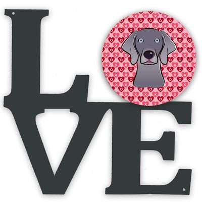 Caroline's Treasures BB5301WALV Weimaraner Metal Wall Artwork Love Indoor Outdoor Art Decor Patio, Bathroom, Kitchen Colorful Aluminum and Black Steel Sculpture
