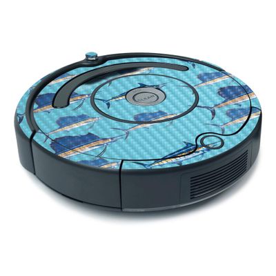 MightySkins Carbon Fiber Skin for iRobot Roomba 675 Minimal Coverage - Billfish Stripes | Protective, Durable Textured Carbon Fiber Finish | Easy to Apply, Remove, and Change Styles | Made in The USA