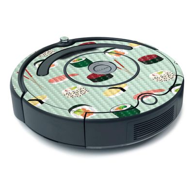 MightySkins Carbon Fiber Skin for iRobot Roomba 675 Minimal Coverage - Sushi | Protective, Durable Textured Carbon Fiber Finish | Easy to Apply, Remove, and Change Styles | Made in The USA