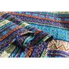 3 Piece Eclectic Style Blue Purple Quilts Bedspread Queen Size Mesmerizing All Over Geometric Floral Medallion Patterns Printed Stripes Quilt Set Design Scalloped Edged Oversized Quilted Boho Bedding view 3