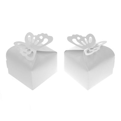 White Wedding Party Favors Treat Boxes - Small Bachelorette Bridal Shower Mother Day Party Candy Treat Gift Wrapping Boxes Baby Shower Birthday Party Packaging Boxes Supplies, 50Ct