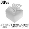 White Wedding Party Favors Treat Boxes - Small Bachelorette Bridal Shower Mother Day Party Candy Treat Gift Wrapping Boxes Baby Shower Birthday Party Packaging Boxes Supplies, 50Ct view 3