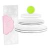 Lacupella Buttercream Acrylic Round Cake Disk Set with 12 inch Scraper and Round Level Essential Combo Kit (0.25 inch - 6.25, 8.25, 10.25 inch Diameter - Clear) view 1
