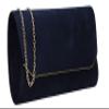 SwankySwans Women's Anny Suedette Flapover Clutch, Sling Bag, One Size, Navy Blue, One Size view 1