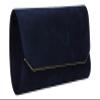 SwankySwans Women's Anny Suedette Flapover Clutch, Sling Bag, One Size, Navy Blue, One Size view 4