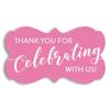 Thank You for Celebrating with US | 2.244" x 1.299" - 36 Decorative Stickers | Thank You Labels | Wedding Thank You Stickers | Baby Shower Thank You Stickers (Pink) view 1