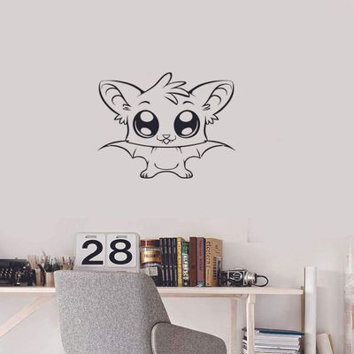 Cute Baby Bat Bats Animals Animal Children Cartoon Wall Sticker Art Decal for Girls Boys Room Bedroom Nursery Kindergarten House Fun Home Decor Stickers Wall Art Vinyl Decoration Size (40x40 inch)