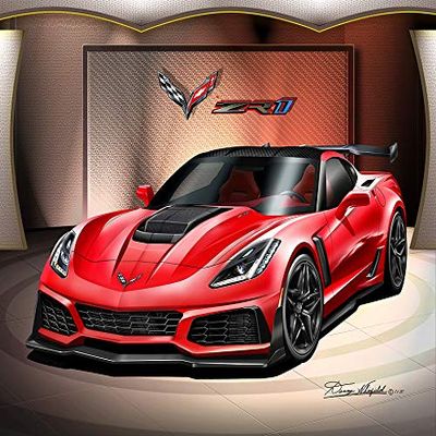 2019 Corvette ZR1-Torch Red Fine Art Print by Danny Whitfield - Size 16 X 20
