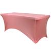 YOUR CHAIR COVERS - 8ft Coral Rectangular Spandex Table Covers Fitted Tablecloth Wedding Event Patio Decorations Elastic Fabric Stretch for Folding Table view 1