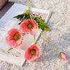 2Krmstr 2 Pcs Artificial Poppy Flowers, Realistic Silk Bouquet Simulation Fake Flower, DIY Art Home Wedding Decorations view 1