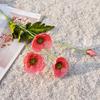 2Krmstr 2 Pcs Artificial Poppy Flowers, Realistic Silk Bouquet Simulation Fake Flower, DIY Art Home Wedding Decorations view 3