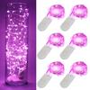 6 Pack 7Ft Starry Fairy String Lights No Remote Waterproof 20LED Pink Light view 1