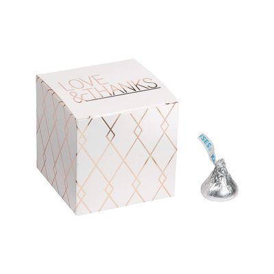 Fun Express Rose Gold Foil Wedding Favor Boxes - Elegant Party Favor Boxes for Weddings Bridal Showers Baby Showers & Special Events - Perfect for Candies Treats and Small Gifts - Set of 24 Pieces