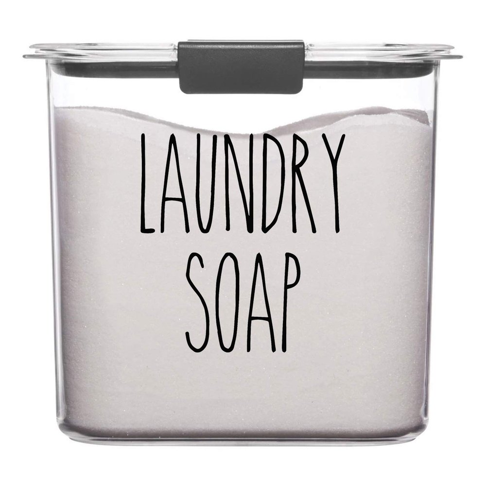 Turquoise - Laundry Soap Vinyl Decal - Skinny Farmhouse Style for Laundry Room - 7.5w x 8h inches - Die Cut Sticker