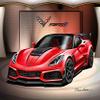 2019 Corvette ZR1-Torch Red Fine Art Print by Danny Whitfield - Size 20 x 24 view 1
