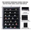 Military Challenge Coin Display Case Lockable Wood Cabinet Rack Holder Black Shadow Box with Removable 2 Grooves Shelves and Anti Fade Real Glass Door for Casino Poker Chips Collectibles view 2