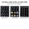 Military Challenge Coin Display Case Lockable Wood Cabinet Rack Holder Black Shadow Box with Removable 2 Grooves Shelves and Anti Fade Real Glass Door for Casino Poker Chips Collectibles view 4