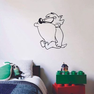 Cute Tazmanian Devil Children Cartoon Wall Sticker Art Decal for Girls Boys Room Bedroom Nursery Kindergarten House Fun Home Decor Stickers Wall Art Vinyl Decoration Size (30x27 inch)