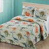 3 pc Full/Queen Size Quilt Bedspread Kids/Teens Boys Dinosaurs Army Green Blue OrangeMulticolor Bedding New view 1