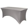 YOUR CHAIR COVERS - 8ft Gray Rectangular Spandex Table Covers Fitted Tablecloth Wedding Event Patio Decorations Elastic Fabric Stretch for Folding Table view 1