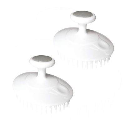 Towa Sangyo Body Brush, Lilacare Shampoo Brush for Head and Bath, Pack of 2, White, Approx. 3.1 x 3.9 x 2.0 inches (8 x 10 x 5 cm)