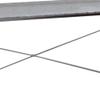 Benjara Sled Base Rectangular Table with X Shape Back and Wood Top, Gray and Silver view 4