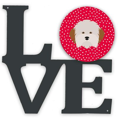 Caroline's Treasures CK5205WALV Havanese Dog Love Metal Wall Artwork Love, Red Indoor Outdoor Art Decor Patio, Bathroom, Kitchen Colorful Aluminum and Black Steel Sculpture
