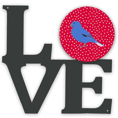 Caroline's Treasures CK5510WALV Bunting Love Metal Wall Artwork Love, Red Indoor Outdoor Art Decor Patio, Bathroom, Kitchen Colorful Aluminum and Black Steel Sculpture