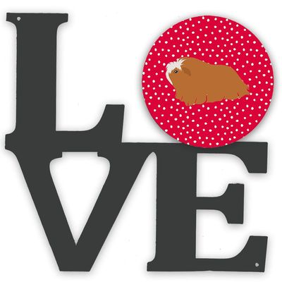 Caroline's Treasures CK5431WALV Peruvian Guinea Pig Love Metal Wall Artwork Love, Red Indoor Outdoor Art Decor Patio, Bathroom, Kitchen Colorful Aluminum and Black Steel Sculpture