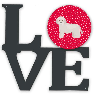 Caroline's Treasures CK5825WALV Cyprus Poodle Love Metal Wall Artwork Love, Red Indoor Outdoor Art Decor Patio, Bathroom, Kitchen Colorful Aluminum and Black Steel Sculpture