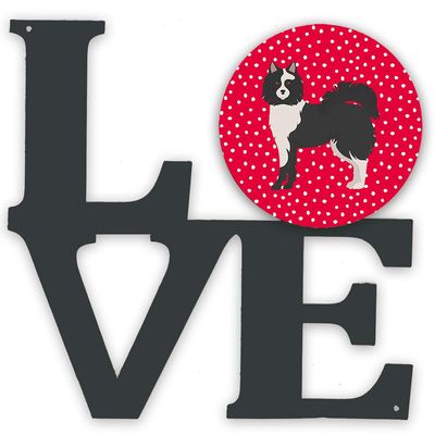 Caroline's Treasures CK5829WALV Elo Dog #2 Love Metal Wall Artwork Love, Red Indoor Outdoor Art Decor Patio, Bathroom, Kitchen Colorful Aluminum and Black Steel Sculpture
