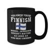 BeeTeeStore Finnish Heritage Humor Coffee Mug - You Know You're Finnish When Cultural Joke - 11oz Black Ceramic Tea Cup for Finland Fans, Nordic Pride, and Heritage Gifts view 2