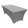 YOUR CHAIR COVERS Rectangular Spandex Table Covers 8ft Fitted Tablecloth Wedding Event Patio Decorations Elastic Fabric Stretch Tables Cover for 8 ft Folding Table (Black & White Stripe) view 1