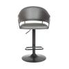Armen Living Brody Faux Leather Swivel Barstool, Adjustable, Gray/Black view 4