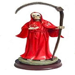 9" Red Santa Muerte Statue Holy Death Grim Reaper Sculpture Figure
